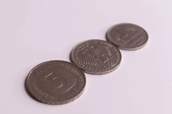 Flera Mynt Den Inte Längre Aktuella Valutan Deutsche Mark Från — Stockfoto