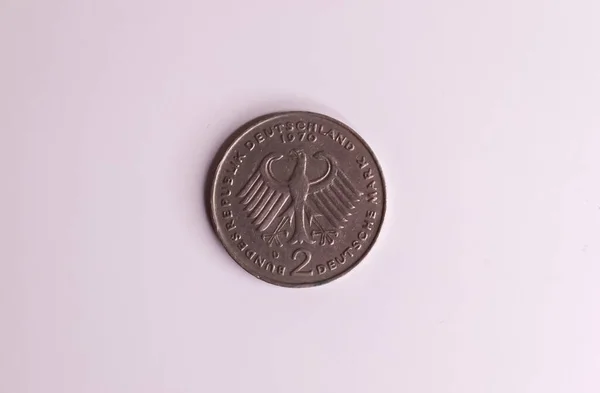 Single Dmark Mynt Den Inte Längre Aktuella Valutan Deutsche Mark — Stockfoto