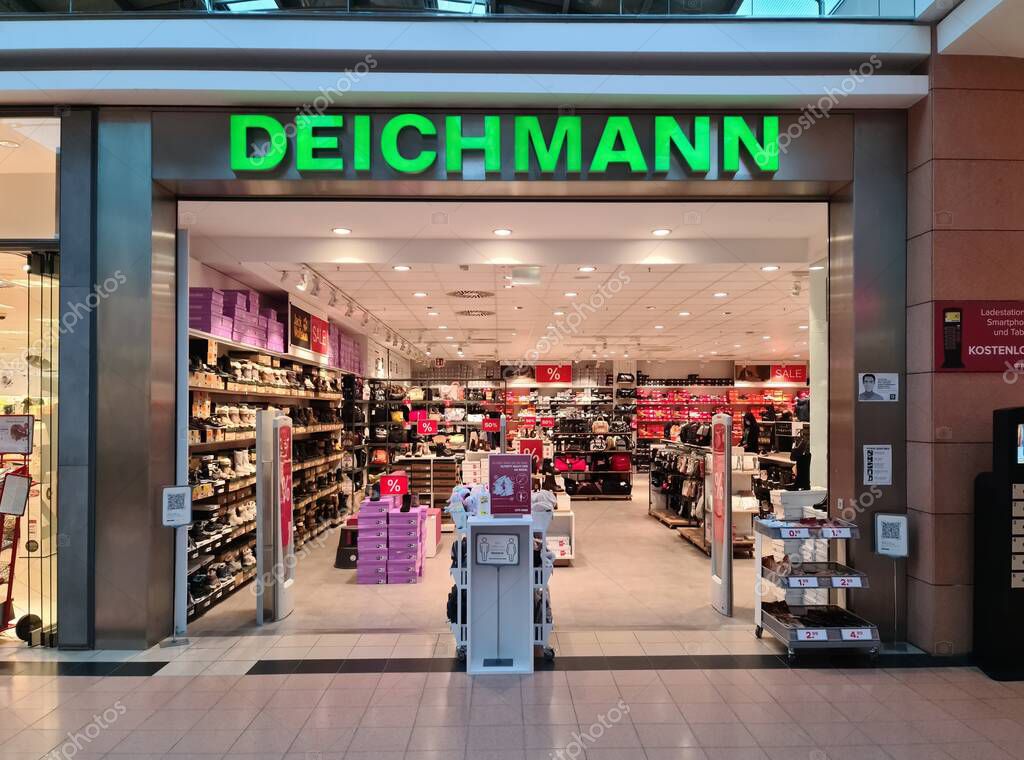 Entrance area of a shoe shop of the German company called Deichmann