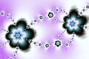 Sonsuz matematiksel mandelbrot kümesinde bulunan çiçek desenleri