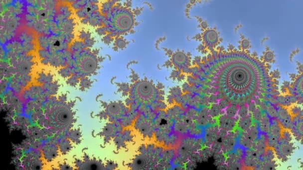 Beautiful Zoom Infinite Mathematical Mandelbrot Set Fractal — Stock Video