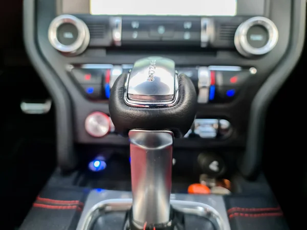 Kiel Germany February 2022 View Selective Focus Automatic Gearshift Lever — Stock Photo, Image