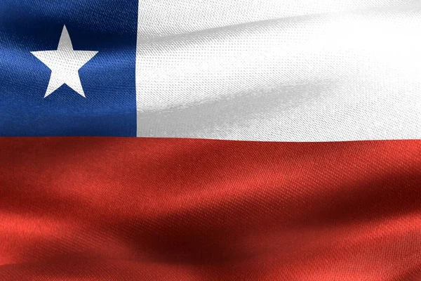 Chile Flagge Realistisch Schwenkende Stofffahne — Stockfoto