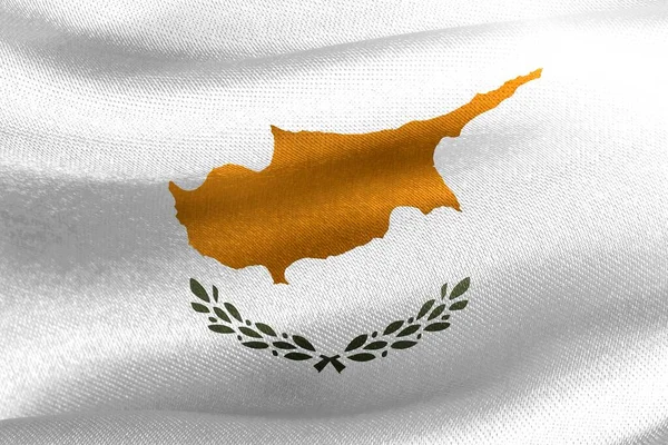 Bandera Chipre Bandera Tela Ondeante Realista — Foto de Stock