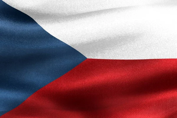 Czechia Flag Realistic Waving Fabric Flag — Stock Photo, Image