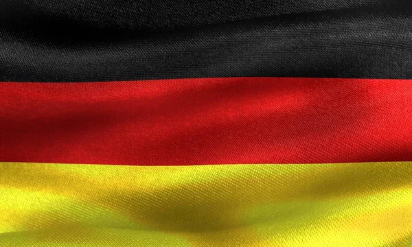 Σημαία Γερμανίας Ρεαλιστική Κυματιστή Σημαία Υφάσματος — Φωτογραφία Αρχείου