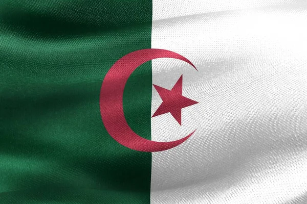 Bandiera Algeria Bandiera Tessuto Sventolato Realistico — Foto Stock