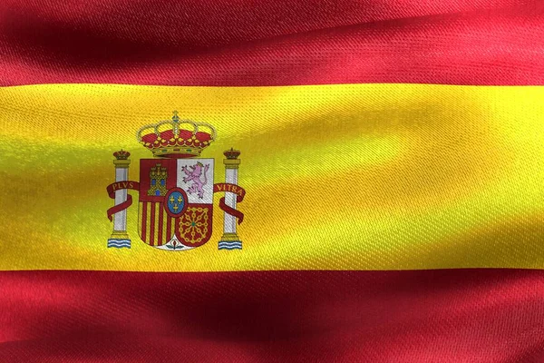Флаг Испании Реалистичный Тканевый Флаг — стоковое фото