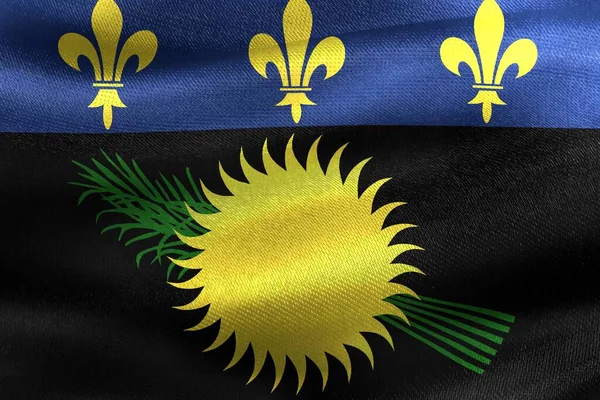Guadeloupe Vlag Realistische Zwaaiende Stof Vlag — Stockfoto