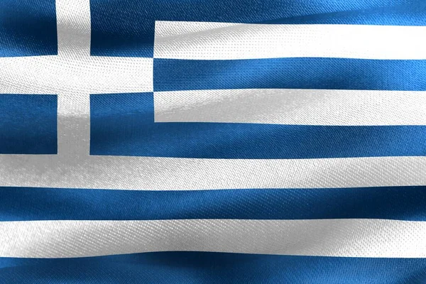 希腊国旗 现实的挥动面料国旗 — 图库照片