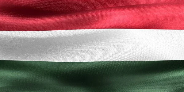 Ungarn Fahne Realistisch Schwenkende Stofffahne — Stockfoto