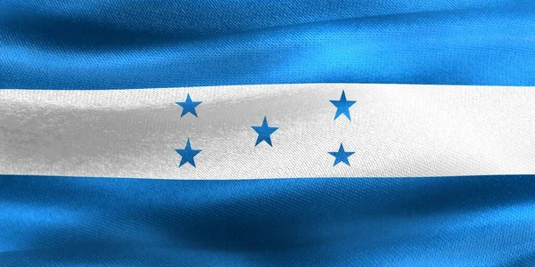 洪都拉斯国旗 现实的挥动面料国旗 — 图库照片