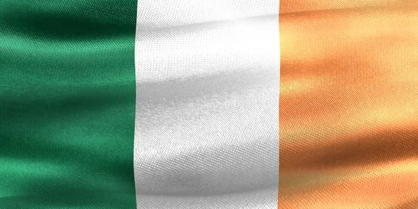 Bandera Irlanda Bandera Tela Ondeante Realista — Foto de Stock