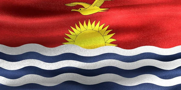 Flaga Kiribati Realistyczna Flaga Tkaniny Machającej — Zdjęcie stockowe