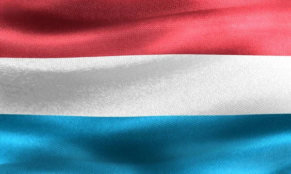 Bandiera Lussemburghese Bandiera Tessuto Sventolato Realistico — Foto Stock