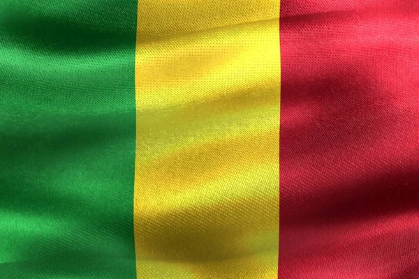 Drapeau Mali Drapeau Réaliste Tissu Ondulé — Photo