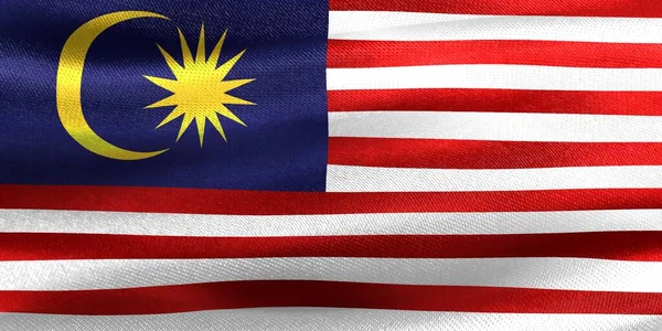 Малайзія Прапор Реалістичний Махаючий Тканиною Прапор — стокове фото