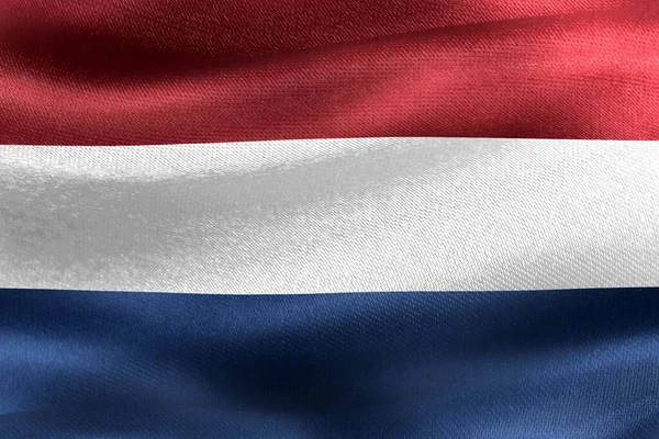 荷兰国旗 现实的挥动面料国旗 — 图库照片