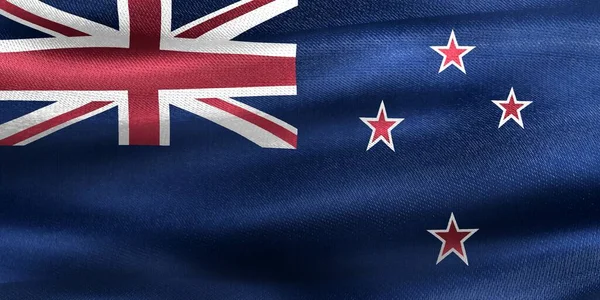 Novozélandská Vlajka Realistická Vlajka — Stock fotografie