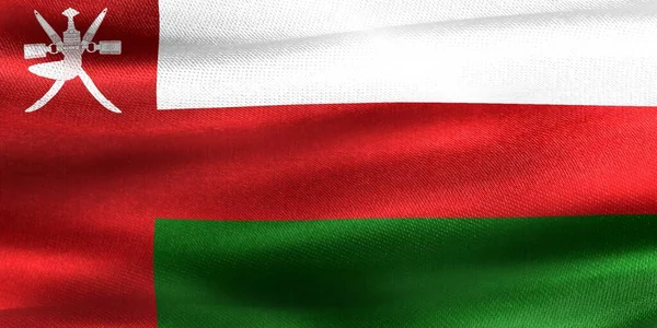 Прапор Омана Реалістичний Махаючий Прапор — стокове фото