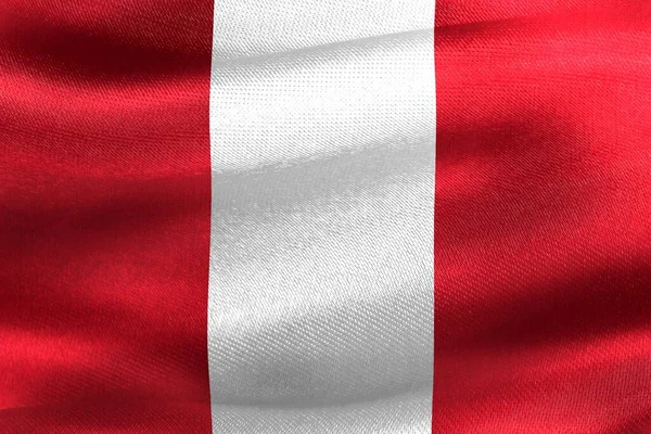 Peru Vlajka Realistické Mávání Tkaniny Vlajky — Stock fotografie