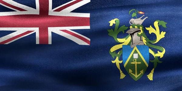 Flaga Wysp Pitcairn Realistyczna Flaga Tkaniny Falującej — Zdjęcie stockowe