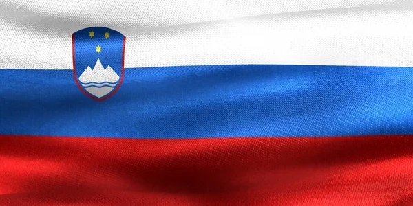 Ilustración Una Bandera Eslovenia Bandera Tela Ondeante Realista — Foto de Stock