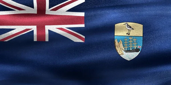 Bendera Saint Helena Bendera Kain Melambai Yang Realistis — Stok Foto