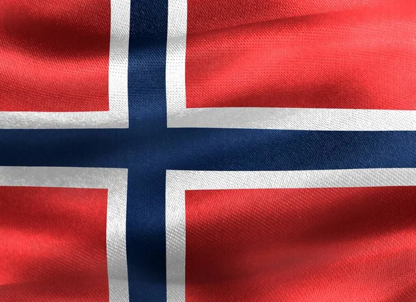 Ilustração Uma Bandeira Svalbard Jan Mayen Bandeira Tecido Ondulante Realista — Fotografia de Stock