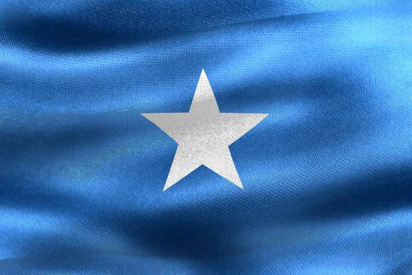 Ilustración Una Bandera Somalia Bandera Tela Ondeante Realista — Foto de Stock