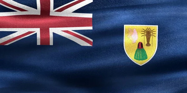 Ilustracja Flagi Wysp Caicos Realistyczna Flaga Tkaniny Falującej — Zdjęcie stockowe