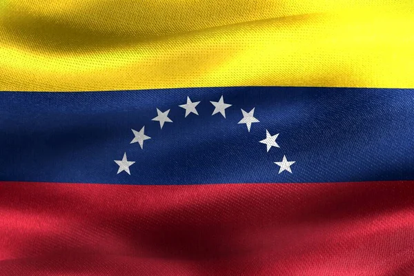 Illustration Venezuela Flag Realistic Waving Fabric Flag — Stock Photo, Image
