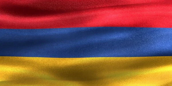 Bandeira Arménia Bandeira Tecido Ondulante Realista — Fotografia de Stock