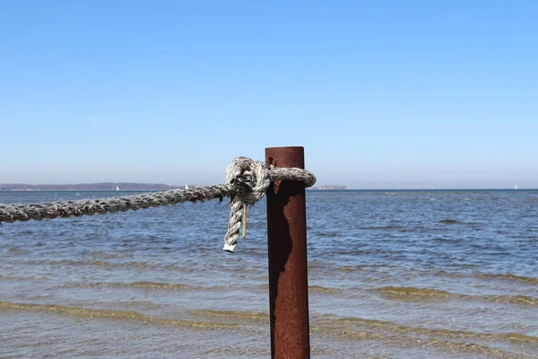 Area Cordoned Ropes Stakes Beach Baltic Sea — стоковое фото