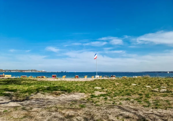 Beach Chairs Sunny Summer Day Beach Baltic Sea — Foto de Stock