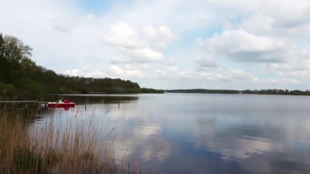 Beautiful Landscape Lake Reflective Water Surface — Stock Video