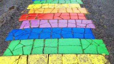 İzlanda, Seydisfjordur 'da ünlü gökkuşağı yolu boyunca yürüyorum..