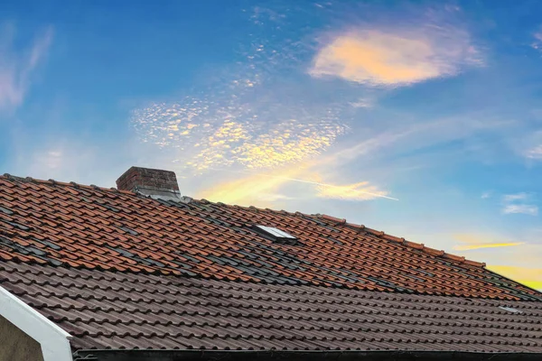 Roof Window Velux Style Dark Roof Tiles — Foto de Stock