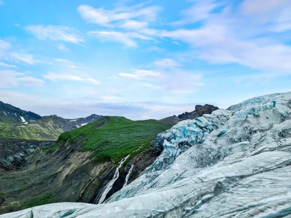 Közelkép Kék Jégről Izlandi Jokulsarlon Gleccseren — Stock Fotó
