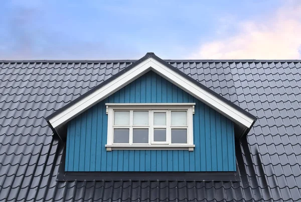 Roof Window Velux Style Roof Tiles Icelandic Architecture — Foto de Stock