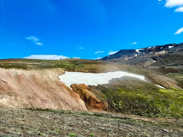 Blick Auf Eine Trockene Landschaft Auf Island Myvatn Mit Felsen — Stockfoto