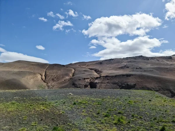 View Dry Landscape Iceland Myvatn Rocks Mountains — 스톡 사진