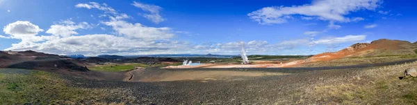 The volcanic landscape around Leirhnjukur volcano in Iceland - sulphur, rocks and wasteland