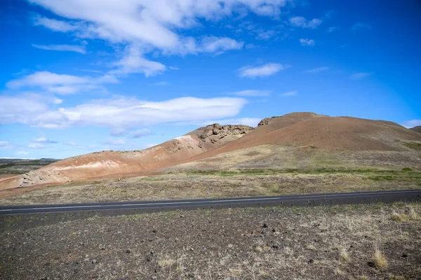 Volcanic Landscape Leirhnjukur Volcano Iceland Sulphur Rocks Wasteland — ストック写真