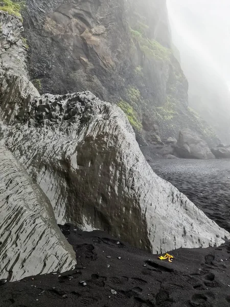 Increíbles Estructuras Roca Basáltica Endless Black Beach Islandia — Foto de Stock