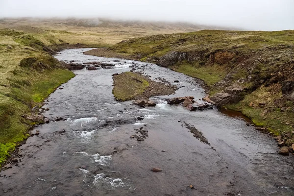 Дивовижний Краєвид Річками Річками Камінням Травою Ісландії — стокове фото