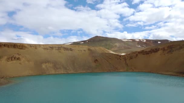 Time Lapse Crystal Clear Deep Blue Lake Krafla Iceland — Αρχείο Βίντεο