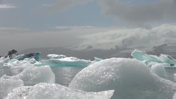 Island Jokulsarlon Lagoon Tyrkysové Ledovce Plovoucí Ledovcové Laguně Islandu — Stock video