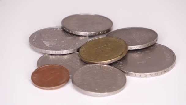 Coins Longer Current Currency Deutsche Mark Germany — Αρχείο Βίντεο