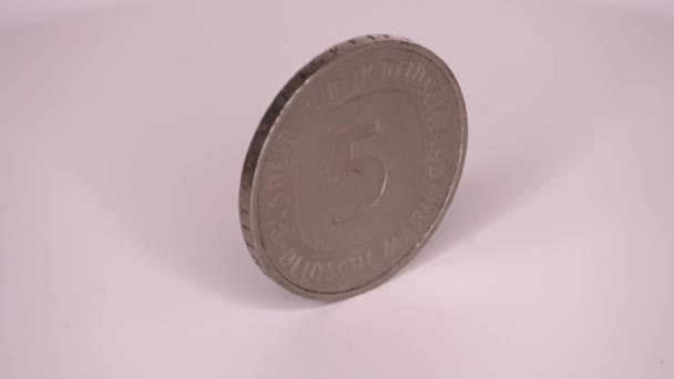 Coins Longer Current Currency Deutsche Mark Germany — Αρχείο Βίντεο